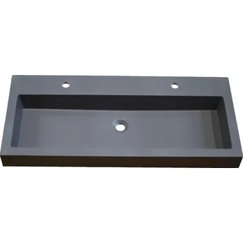 Zápustné umyvadlo do desky, obdélníkové, šedé 100 x 45 cm