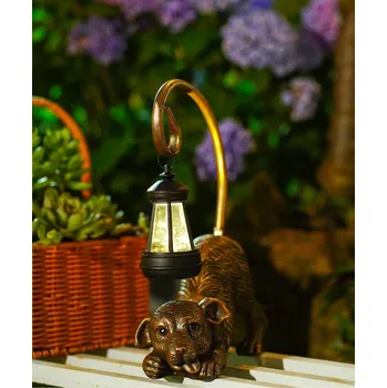 Zahradní dekorace Solární zahradní lampa - figurka psa, voděodolná, dekorativní, 30 cm