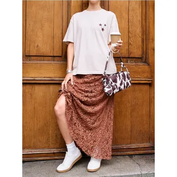 Dámská móda Sinsay - Krajková midi sukně - béžová - 484CH-80X - 484CH-80X-XXS