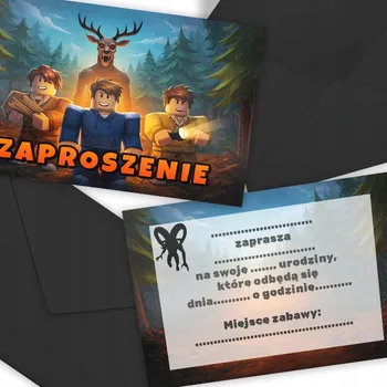 Pozvánka POZVÁNKA 99 NOCÍ V LESE ROBLOX, NAROZENINOVÉ POZVÁNKY + OBÁLKY DÁREK
