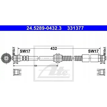Brzdová hadice ATE 24.5289-0432.3 Flexibilní brzdová hadice