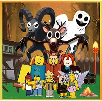 Obraz SERVÍTKY 99 NOCÍ V LESE NAROZENINY DEKORACE 20 ks JELEN SOVA ROBLOX