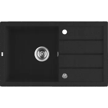 Granitový dřez Jednokomorový granitový dřez Laveo Trzynastka černý