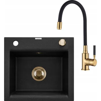 Granitový dřez Jednokomorový granitový dřez Invena černý