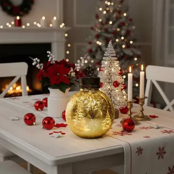 Vánoční dekorace GORDIMEX MAXI koule 20 cm zlatá