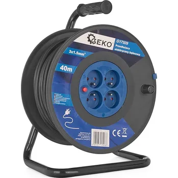 Prodlužovací kabel Geko Elektrická prodlužovací šňůra s navijákem 3x1,5 mm2, 40 m (1)