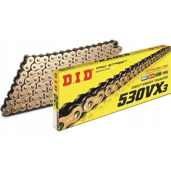 Řetězová sada pro motocykl ŘETĚZ DID 50 (530) VX3G G&B - 110 ČLÁNKŮ UZAVŘENÝ