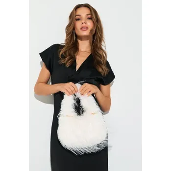 Sinsay - Kožešinová kabelka s řetízkem - bílá - 317GK-00X - 317GK-00X-ONE