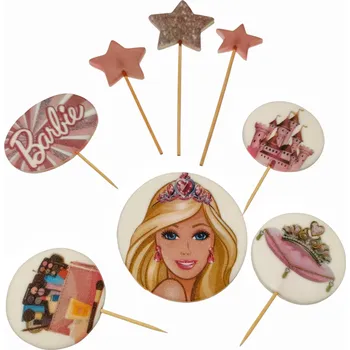Jedlá dekorace na dort K Decor Cukrové zápichy Barbie