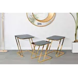 Sada odkládacích stolků Adamaris 44 cm černá / zlatá