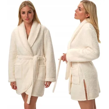 Dámský župan Teplý dámský župan z polar fleecu se zavazováním v pase Henderson Fune 2XL XXL