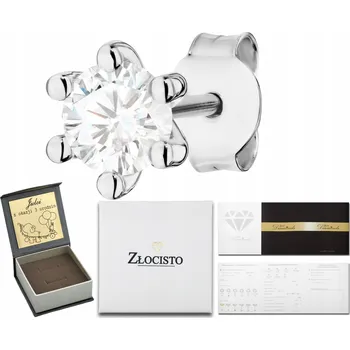 Náušnice NÁUŠNICE Z BÍLÉHO ZLATA S LABORATORNĚ VYTVOŘENÝM DIAMANTEM ZLATO 585 DÁREK GRAVÍROVÁNÍ