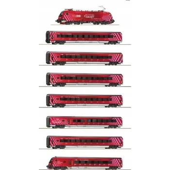 Modelová železnice Roco 551002 Sada lokomotivy a 7 vagonů RAILJET v designu 100 let ÖBB