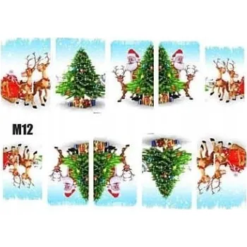 Umělé nehty VÁNOČNÍ SAMOLEPKY NA NEHTY BAREVNÉ M12