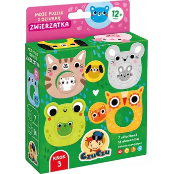 Puzzle CzuCzu Moje zvířátka puzzle s otvorem pro děti od 12 měsíců
