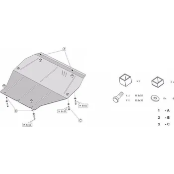 Kryt motoru Kryt pod motor VOLKSWAGEN TRANSPORTER T5 Minibus (7HM) - Hliník -