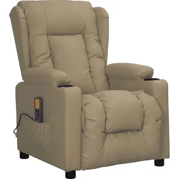 Masáž Masážní křeslo cappuccino umělá kůže Hnědá339077