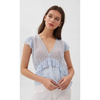 Dámská halenka STRADIVARIUS PRŮSVITNÁ HALENKA KOSTKOVANÁ (M)