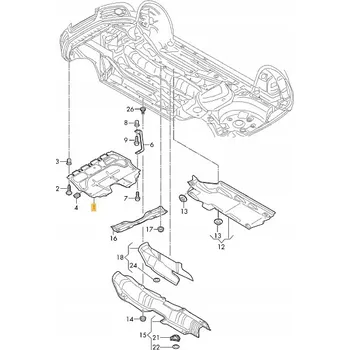 Kryt motoru Skoda OE 6R0825235E Kryt motoru spodní Fabia