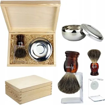 Štětka na holení SADA NA HOLENÍ: JEZEVČÍ ŠTĚTKA, MISKA NA MÝDLO