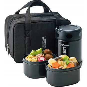 Termoska Termoska na jídlo Zojirushi s taškou SW-EZE35-BA černá 350 ml + nádoby