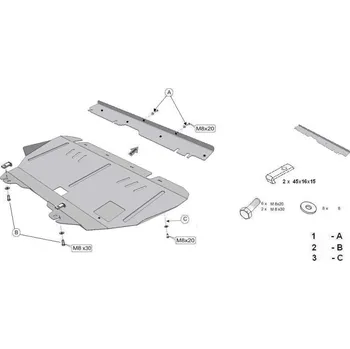 Autodíl Kryt pod motor PEUGEOT 206 CC Kabriolet (2D) - Plech - 8595698040572