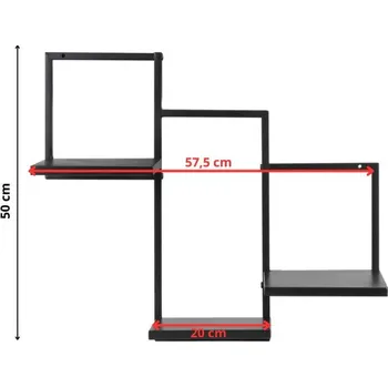 police Nástěnná police sada 3 ks SPRINGOS HF0055 černá