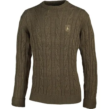 Dámský svetr Pletený svetr s kulatým výstřihem Deerhunter Randall Velikost: 3XL, Barva: tmavá khaki