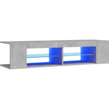 Televizní stolek TV stolek s RGB LED osvětlením, Šedá Betonu, 135x39x30 cm
