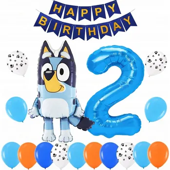 Balónek SADA BALÓNKŮ BLUEY BINGO BALÓN ČÍSLICE 2 ROKY BALÓNKY K DRUHÝM NAROZENINÁM