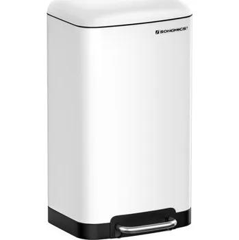 Odpadkový koš Moderní kuchyňský odpadkový koš bílý pedálový s tichým dovíráním 30 L