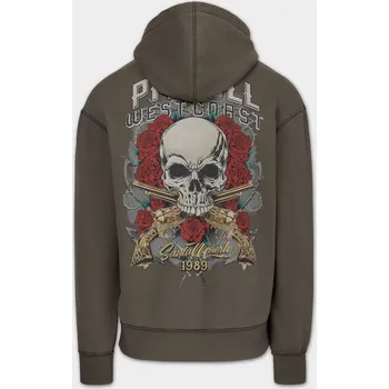 Pánská mikina PitBull West Coast Pánská mikina SANTA MUERTE KP - tmavě zelená M