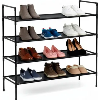 Botník Botník 4 police SPRINGOS HA7549 černý