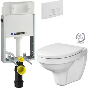 GEBERIT KOMBIFIXBasic vč. bílého tlačítka DELTA 50 + WC CERSANIT DELFI + SOFT SEDÁTKO 110.100.00.1 50BI DE2