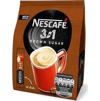 Káva NESCAFE Káva 3in1, hnědý cukr, instantní, 10x16,5 g, NESCAFÉ 13471