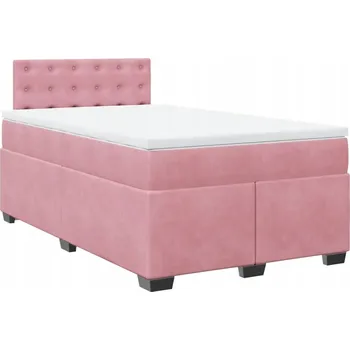 Postel Kontinentální postel růžová 200 x 120 x 100,5 cm s matrací a topperem