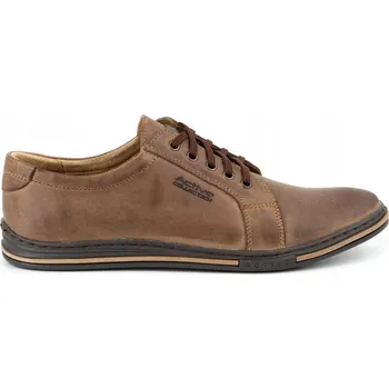 Pánské polobotky Pánské polobotky, ležérní, kožené, šněrovací POLSKÉ 320 hnědé, velikost 37