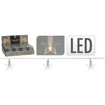 Vánoční dekorace Vánoční dekorativní řetěz hvězdy 10xLED Rozbalev(n)o