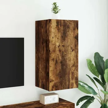 Komoda vidaXL Nástěnná TV skříňka s LED osvětlením 40,5x35x80 cm [837262] Barva: kouřový dub