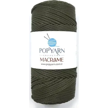 Příze POPYARN Příze Macrame B014 - khaki zelená, 100g 140m