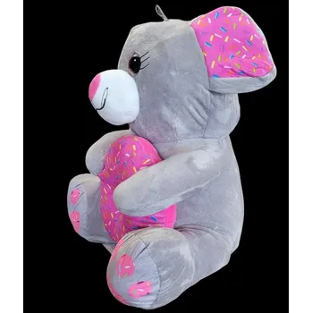 plyšák PLYŠÁKOV - Šedá myška s donutem 45 cm