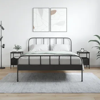 Noční stolek vidaXL Noční stolky 2 ks černé 34 x 36 x 50 cm kompozitní dřevo