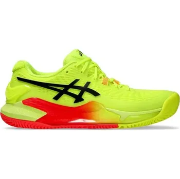 Dámská tenisová obuv Dámská tenisová obuv ASICS GEL-RESOLUTION 9 CLAY PARIS W 6.5 Reflexní neon, Černá, Červená