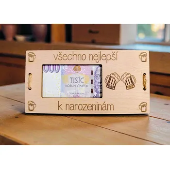 Dekorace z Řečice Dárková karta na peníze pivo