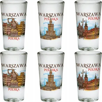 Sklenice Skleničky Varšava 25 ml 6 ks Mořská panna PKiN Zámek Staré Město sklo s výpalem