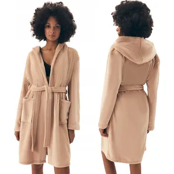 Dámský župan HENDERSON Dámský teplý župan s kapucí Brid 42877 béžový S