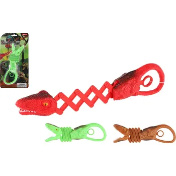 Hračka Teddies Teleskopické kleště Dinosaurus plast 21cm 3 barvy na kartě
