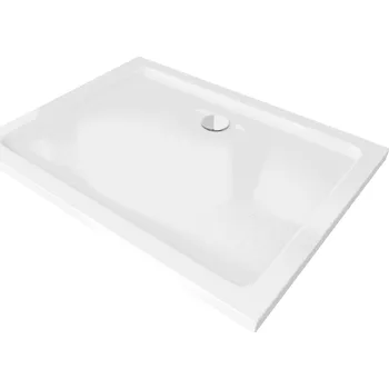 Mexen SLIM - Obdélníková sprchová vanička 130x100x5cm + chromový sifon, bílá, 40101013