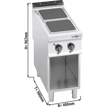 Sporák G.Gastro Elektrický sporák 2x plotýnka čtvercová (7 kW)