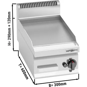 Kuchyňský gril G.Gastro Plynový gril - 4kW - hladký